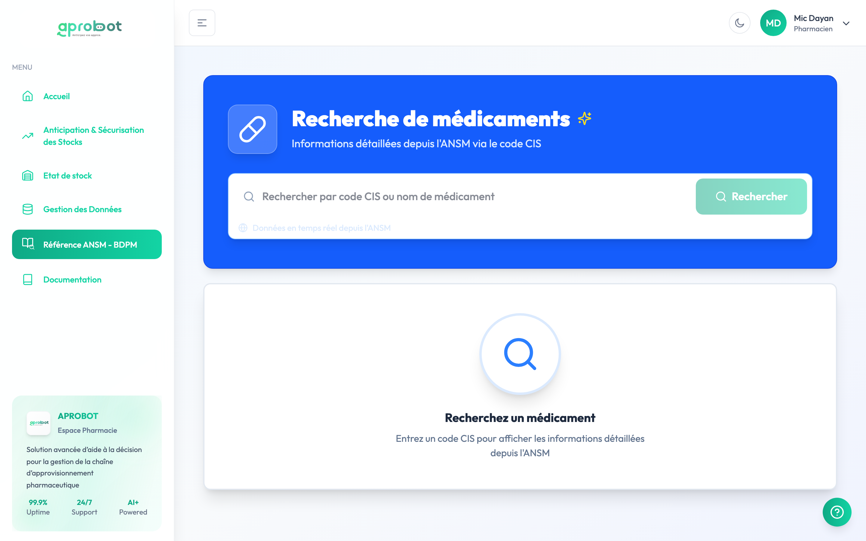 Recherche de médicaments ANSM Explorer